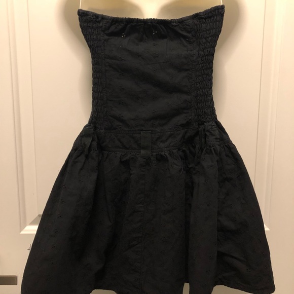 Black eyelet mini tube strapless dress Small - Picture 2 of 3